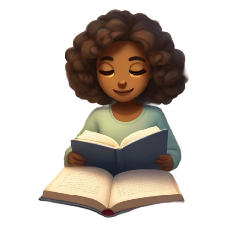 Reading girl in bed sticker