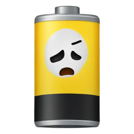 Yellow exhausted battery  sticker