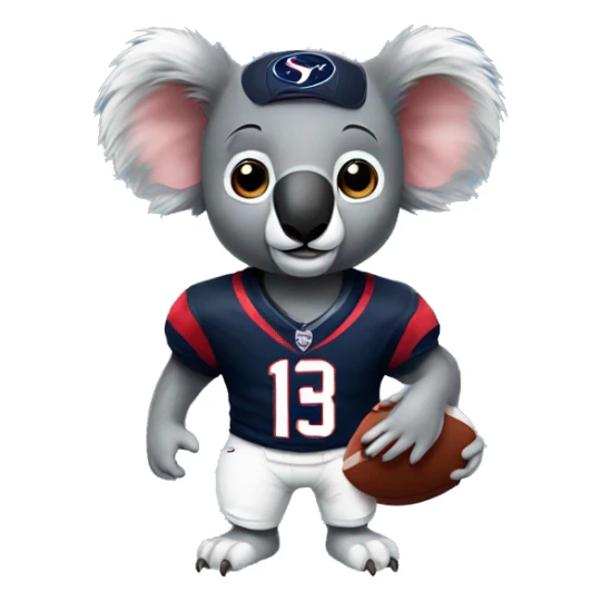 Koala in Houston Texans jersey sticker
