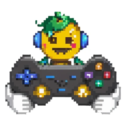 gaming emoji holding a gamepad sticker