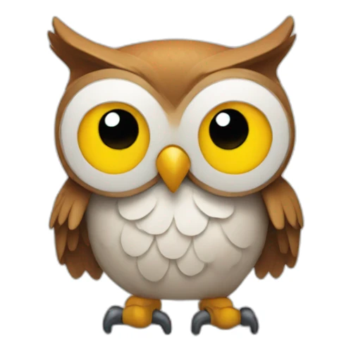 an owl with muscles smiling sticker
