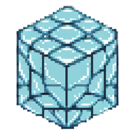 blocky minimal square pixel art Minecraft diamond, very simple shapes sticker