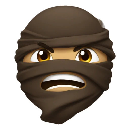 mad poop ninja emoji sticker