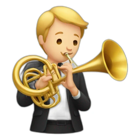 Guy playing horn sticker
