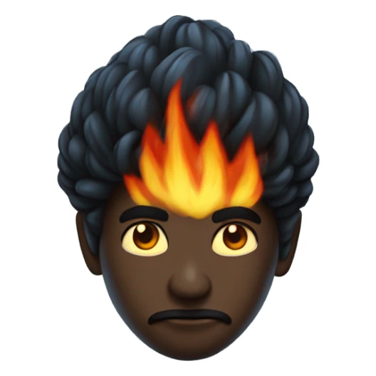 Carazon azul oscuro con fuego negro sticker