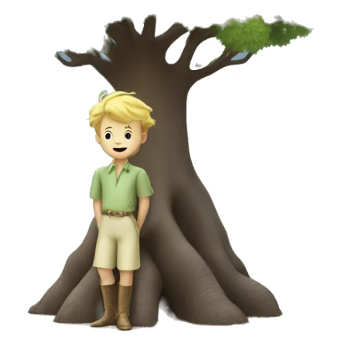 The little prince by the baobab tree sticker