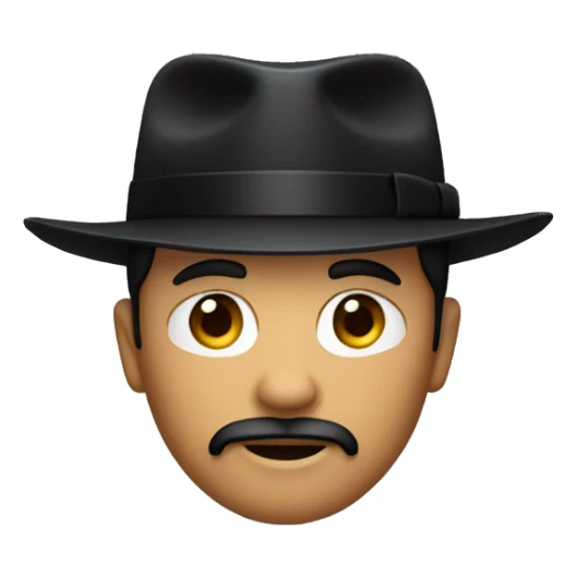 Red man with black fedora and black goatee sticker