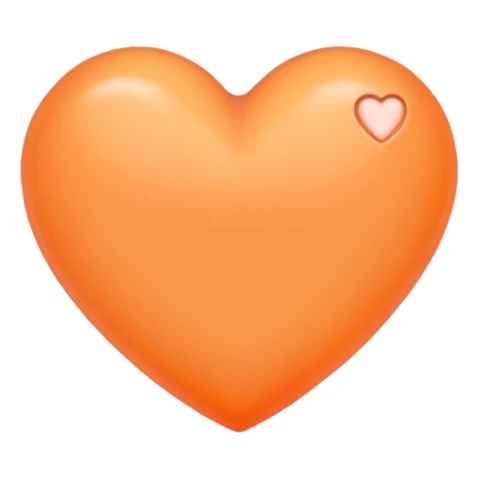 Pastel orange heart sticker