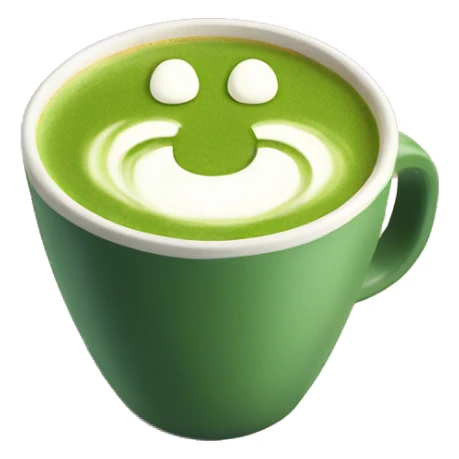 Matcha latte in a cup no face sticker