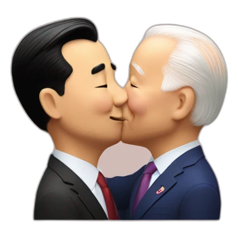 joe biden kisses xi jinping sticker