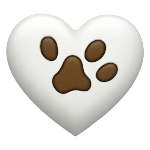 White heart with dog's paw sticker