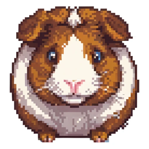 pixel art retro game style guinea pig sticker