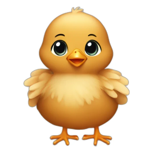 brown color baby chick sticker