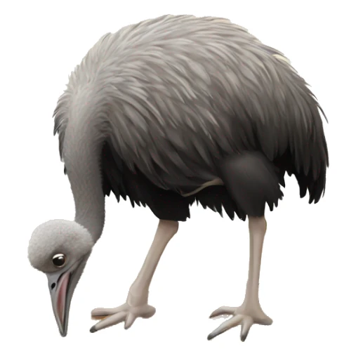 Ostrich buries its head in the sand sticker