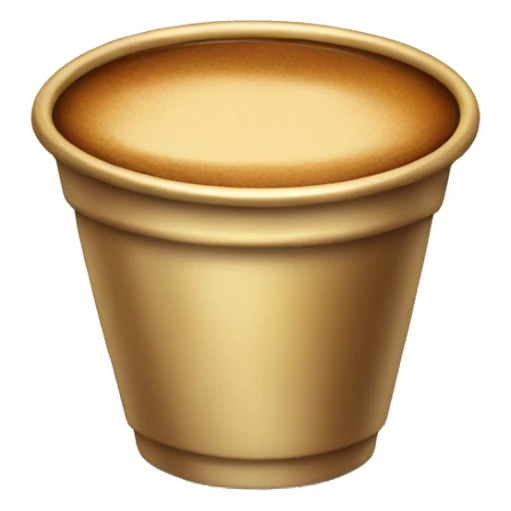 gold dual cup with brown coffee sticker