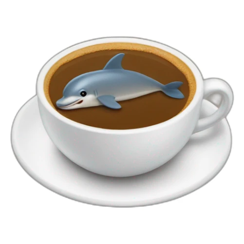 Un dauphin qui boit du café sticker