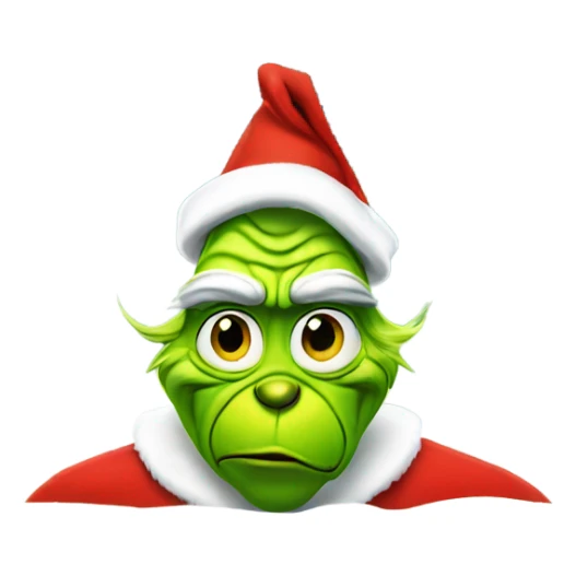 Grinch wearing a santa hat on the beach sticker