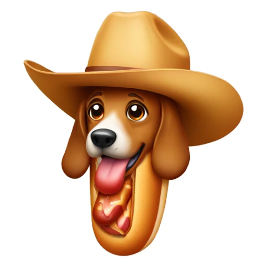 Hot Dog with a cowboy hat on sticker