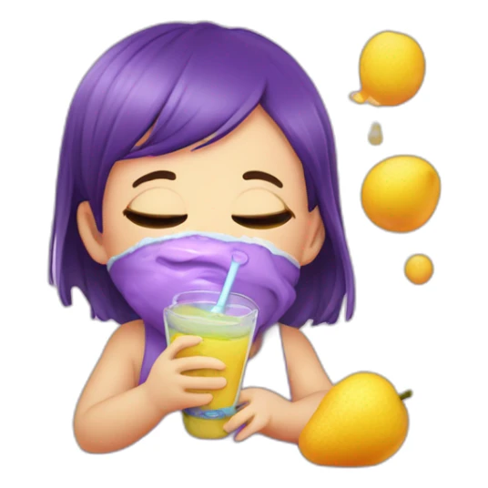 newborn drinking purple juice spill over face dizzy sticker