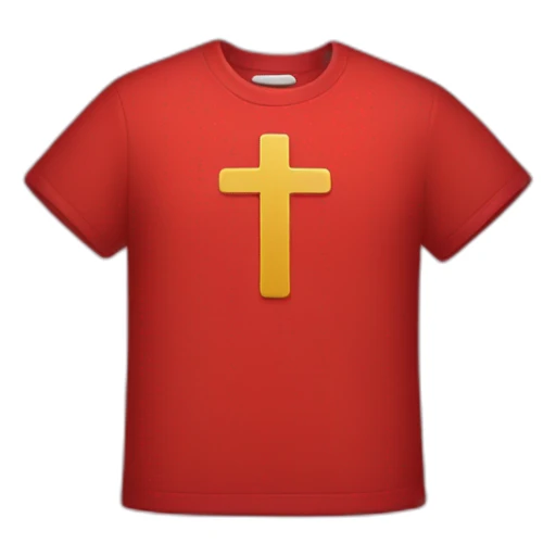 Red T shirt with cross on it sticker
