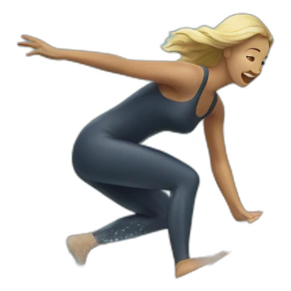 a woman surfing sticker