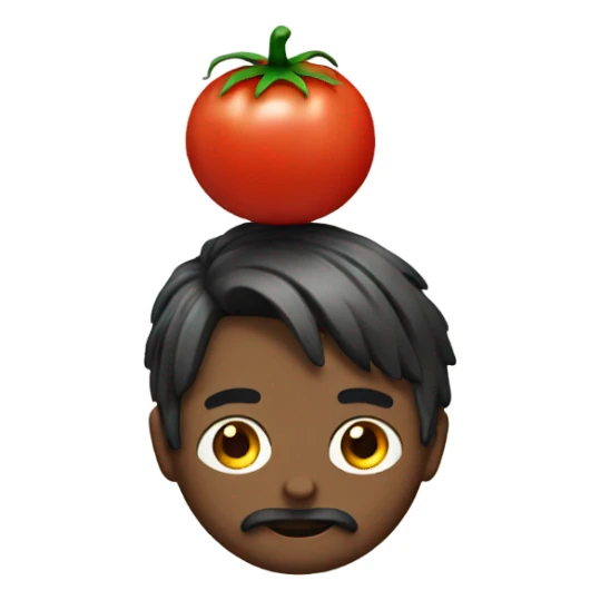 Levi with a tomato on his head sticker