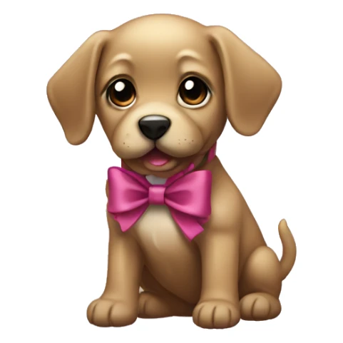 Black deauschund puppy with bow  sticker