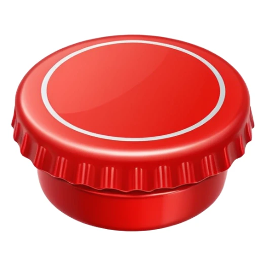 red bottle cap emoji style icon with shine effect sticker
