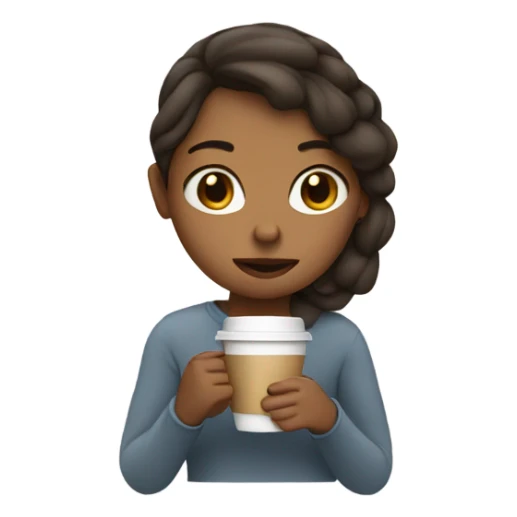 Sleepy girl with coffe sticker