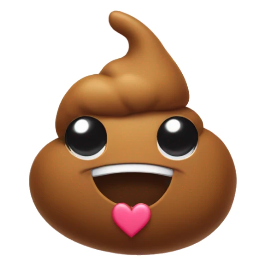 Poo with love hearts  sticker