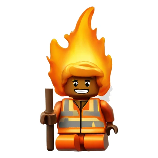 the flame icon with Lego style sticker
