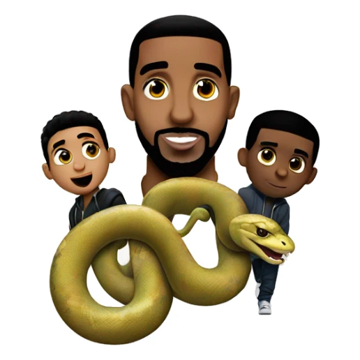 diddy and drake together with snakes sticker