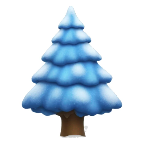 Blue Christmas tree covered in snow sticker