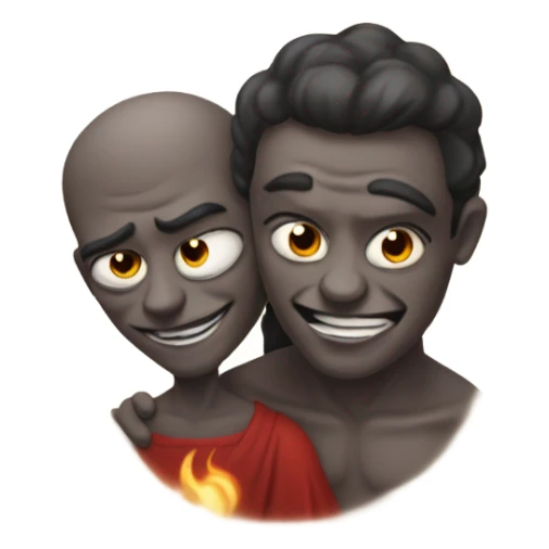 satan hugging god sticker