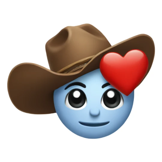 Love heart wearing a cowboy hat  sticker