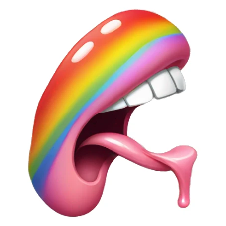 rainbow tongue emoji sticker