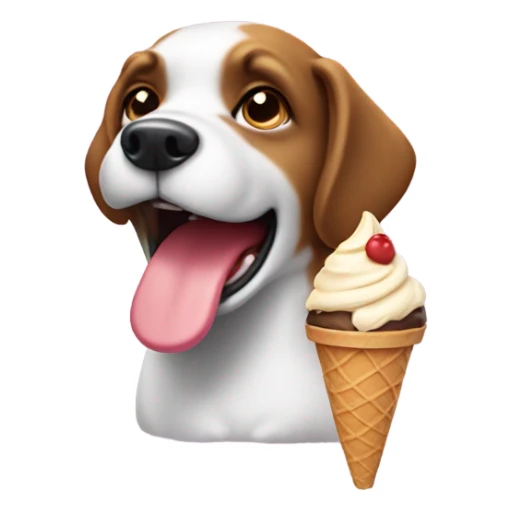 Dog with an ice cream cone sticker