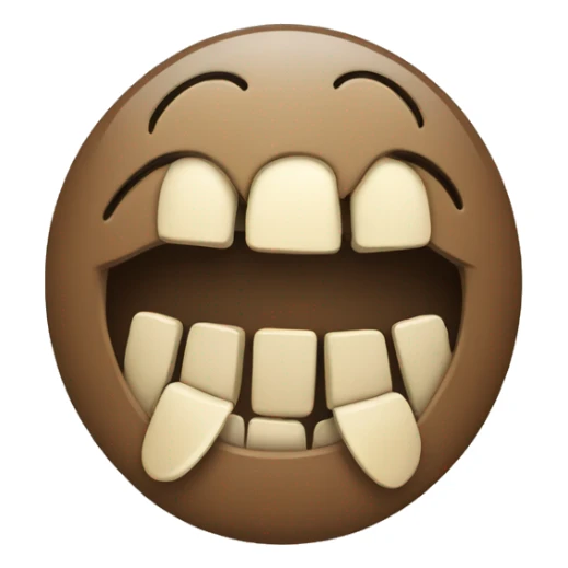 Smiling emoji with bone in mouth  sticker