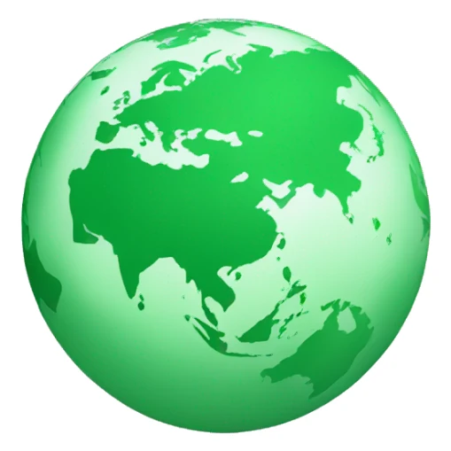 Globe showing asia in green shade sticker
