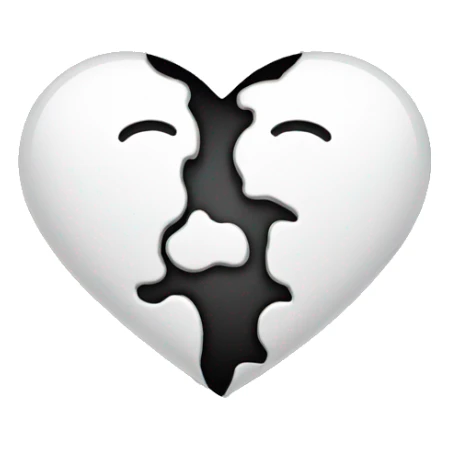 heart one half white the other half is black sticker