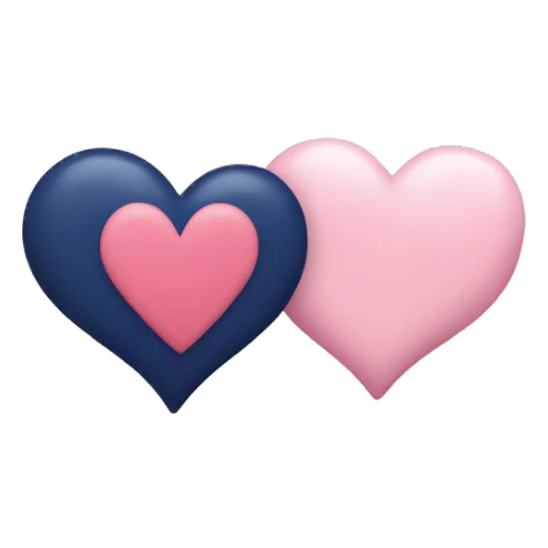 A navy heart and a lightpink heart sticker