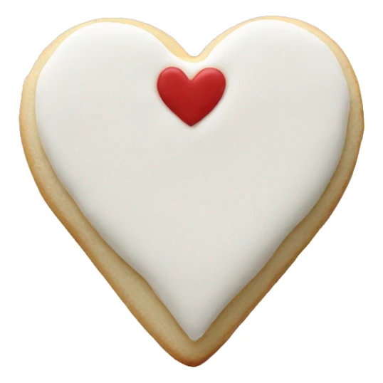 Heart sugar cookie with white frosting sticker
