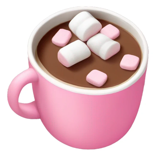 Pink mug with hot cocoa and marshmallows  sticker