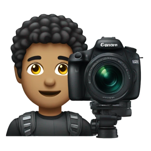 Guy with Canon Eos SL3 Camera & Black Hair sticker