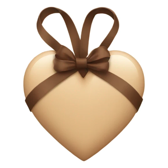 Beige heart with brown ribbon  sticker