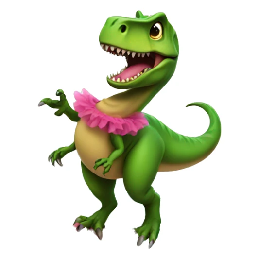 T rex wearing a tutu on a surfboard sticker