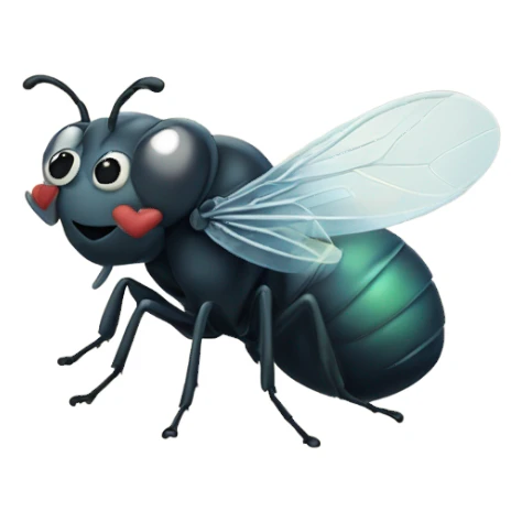 Fly kissing smily using its hand sticker