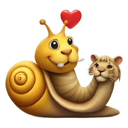 Snail and lion in love sticker