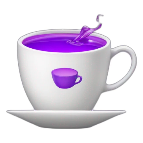 tea cup with purple liquid inside de cup and Accenture logo sticker