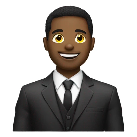 Snapchat black man in suit blinking one eye sticker